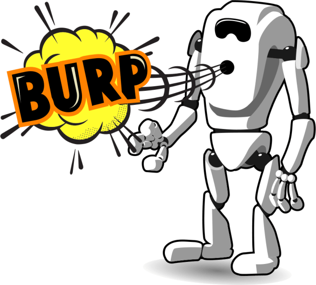 Picture of a robot burping.