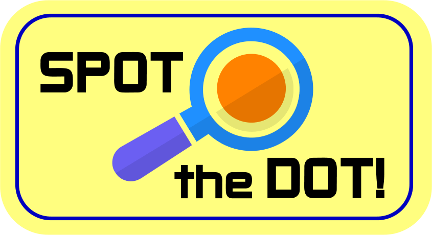 Graphic illustrating Spot the Orange Dot